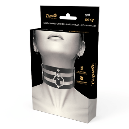 COQUETTE CHIC DESIRE - FETISH STYLE VEGAN LEATHER CHOKER - Kink&Play