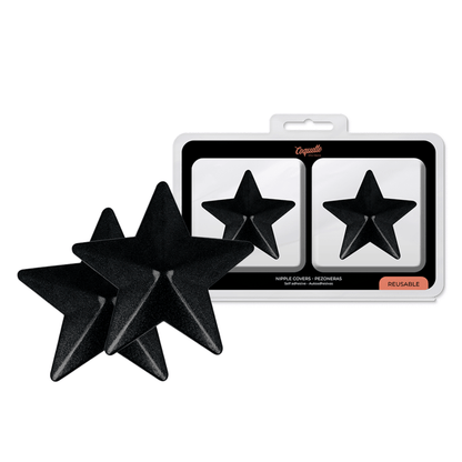 COQUETTE CHIC DESIRE - NIPPLE COVERS BLACK STARS - Kink&Play