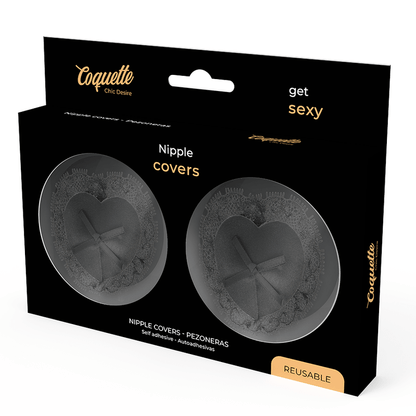 COQUETTE CHIC DESIRE - NIPPLE COVERS LACE BLACK - Kink&Play
