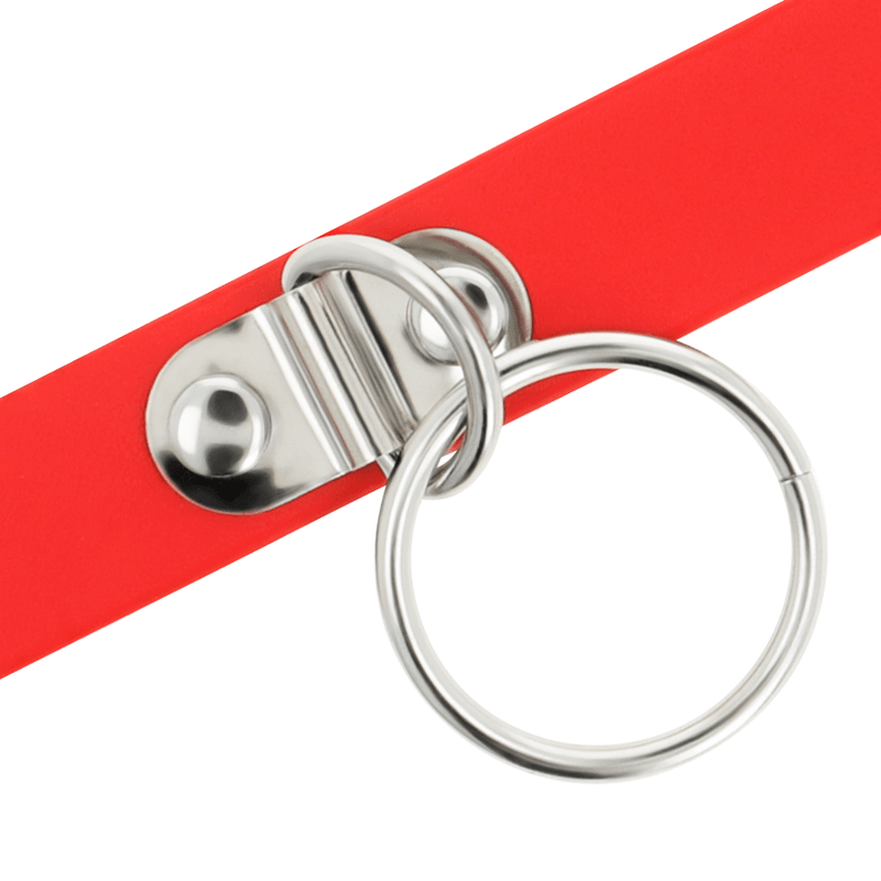 COQUETTE CHIC DESIRE - RED VEGAN LEATHER NECKLACE WOMAN FETISH ACCESSORY - Kink&Play