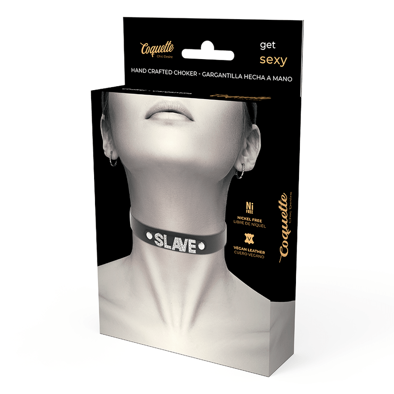 COQUETTE CHIC DESIRE - SLAVE VEGAN LEATHER CHOKER - Kink&Play