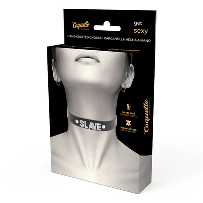 COQUETTE CHIC DESIRE - SLAVE VEGAN LEATHER CHOKER - Kink&Play