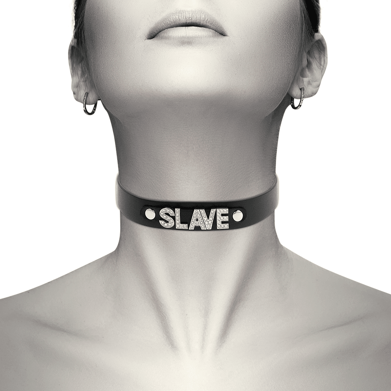 COQUETTE CHIC DESIRE - SLAVE VEGAN LEATHER CHOKER - Kink&Play