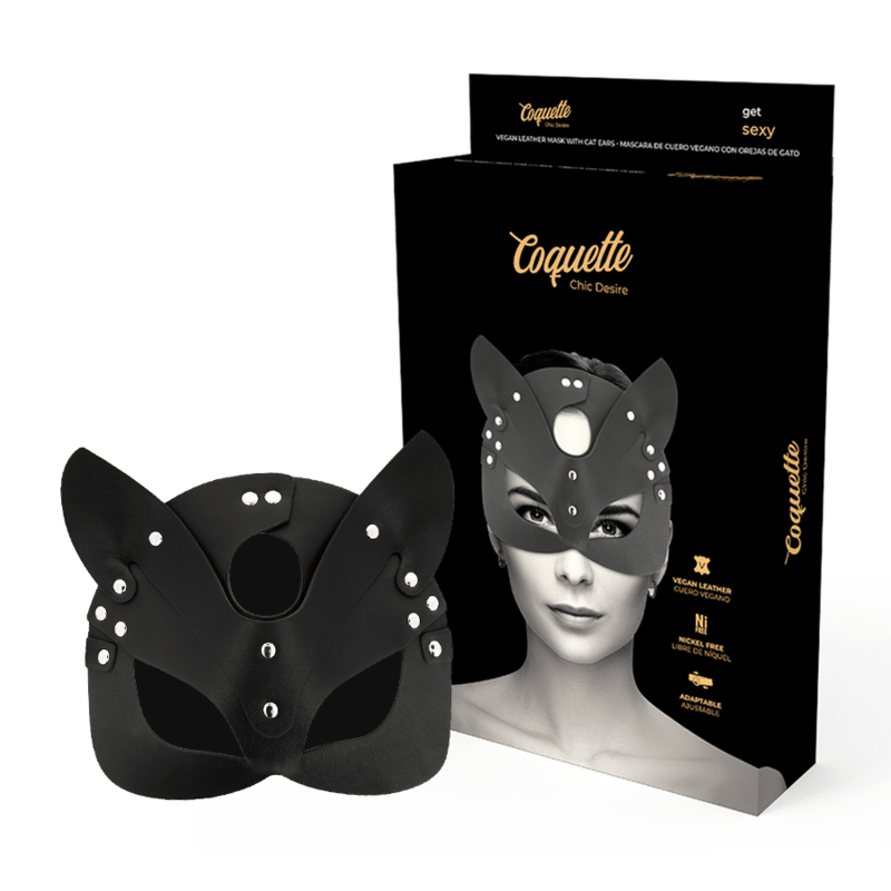 COQUETTE CHIC DESIRE - VEGAN LEATHER MASK WITH BUNNY EARS - Kink&Play