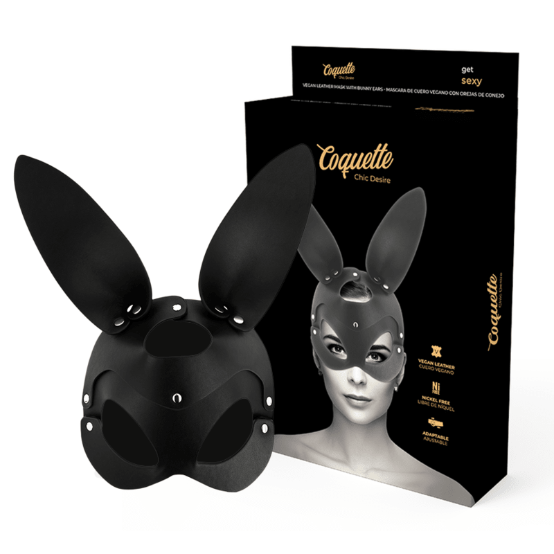 COQUETTE CHIC DESIRE - VEGAN LEATHER MASK WITH BUNNY EARS - Kink&Play