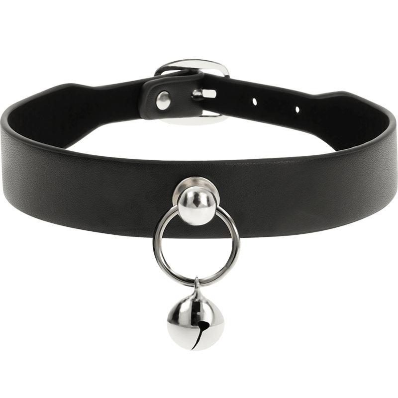 COQUETTE CHIC DESIRE - VEGAN LEATHER NECKLACE WOMAN ACCESSORY RATTLE/HOOP - Kink&Play