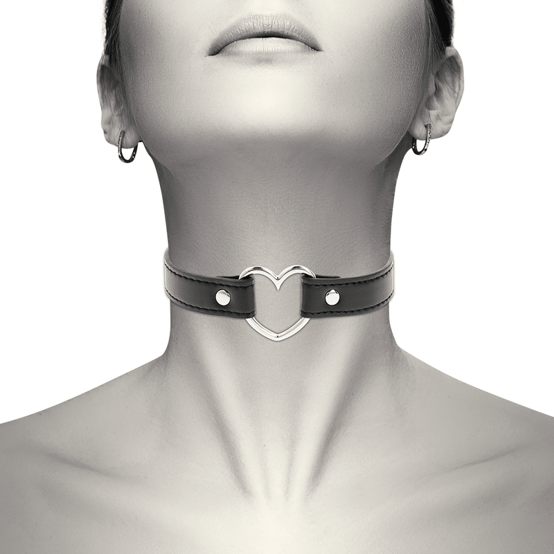 COQUETTE CHIC DESIRE - VEGAN LEATHER NECKLACE WOMAN HEART ACCESSORY - Kink&Play