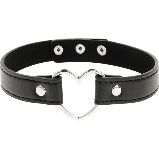 COQUETTE CHIC DESIRE - VEGAN LEATHER NECKLACE WOMAN HEART ACCESSORY - Kink&Play