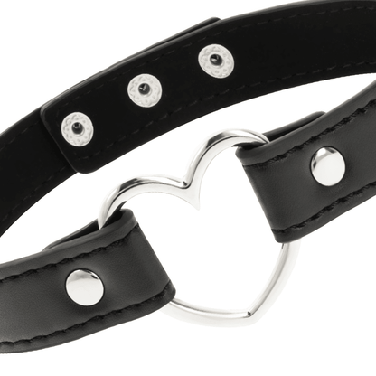 COQUETTE CHIC DESIRE - VEGAN LEATHER NECKLACE WOMAN HEART ACCESSORY - Kink&Play
