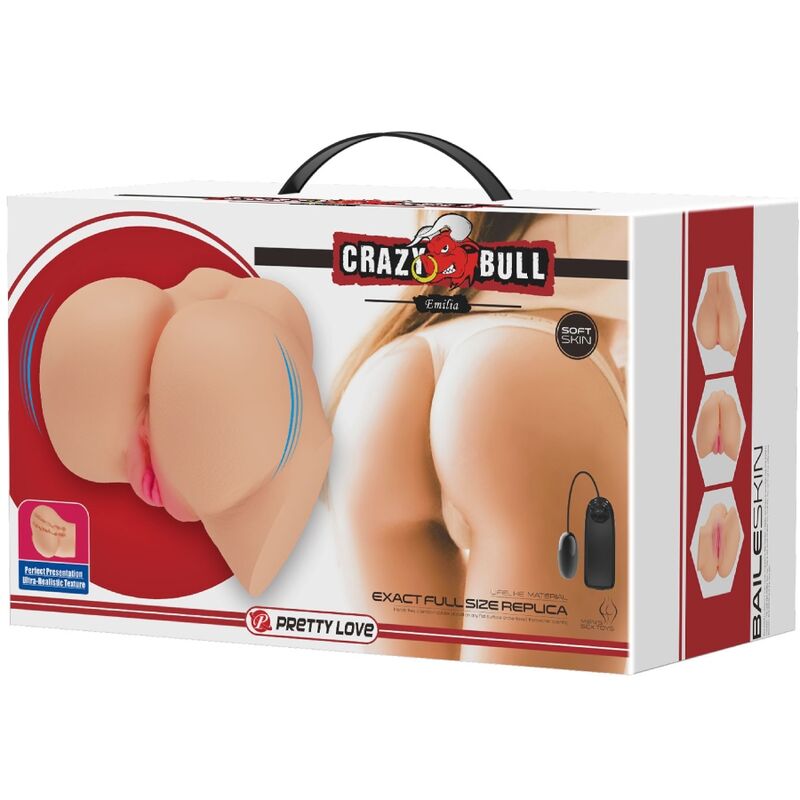 CRAZY BULL - REALISTIC VAGINA AND ANUS EMILIA VIBRATOR - Kink&Play