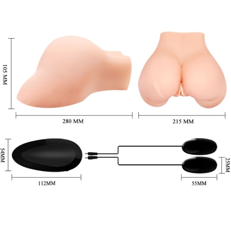 CRAZY BULL - VAGINA AND ANUS WITH REALISTIC MESH WITH VIBRATION - Kink&Play