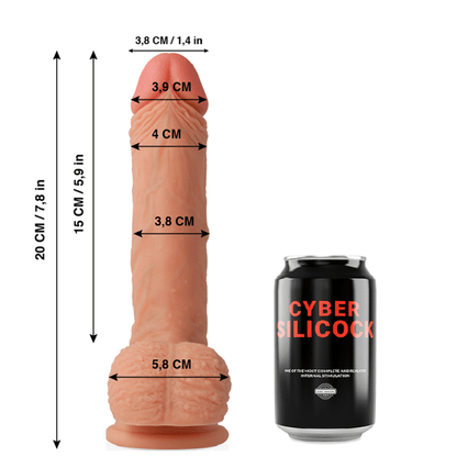 CYBER SILICOCK - FREEMAN ULTRA REALISTIC SOFT LIQUID SILICONE 20 CM - O - 3.8 CM - Kink&Play