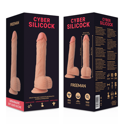 CYBER SILICOCK - FREEMAN ULTRA REALISTIC SOFT LIQUID SILICONE 20 CM - O - 3.8 CM - Kink&Play