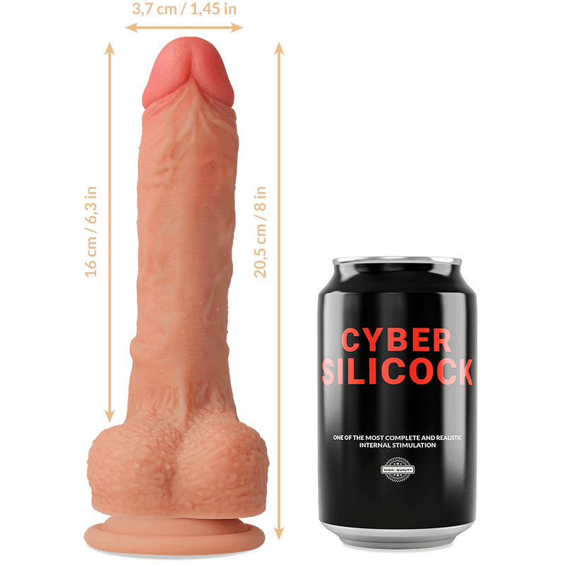 CYBER SILICOCK - STRAP - ON CONNOR LIQUID SILICONE WITH 3 RINGS FREE 20.5 CM - O - 3.7 CM - Kink&Play