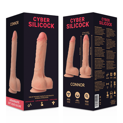 CYBER SILICOCK - STRAP - ON CONNOR LIQUID SILICONE WITH 3 RINGS FREE 20.5 CM - O - 3.7 CM - Kink&Play