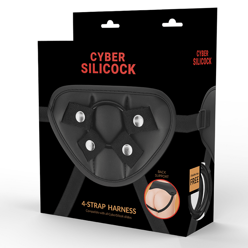 CYBER SILICOCK - STRAP - ON HARNESS WITH 3 RINGS FREE - Kink&Play