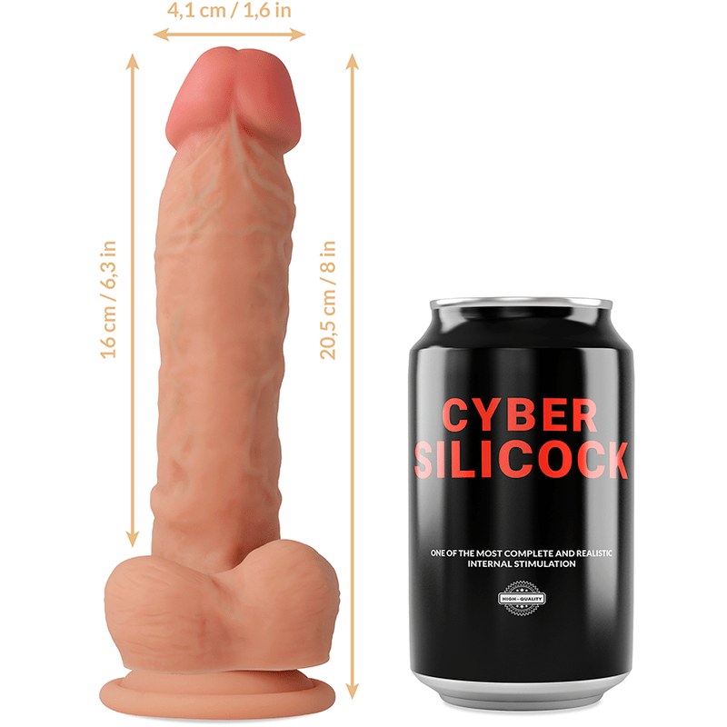 CYBER SILICOCK - STRAP - ON MAGNUS LIQUID SILICONE WITH 3 RINGS FREE 20.5 CM - O - 4.1 CM - Kink&Play