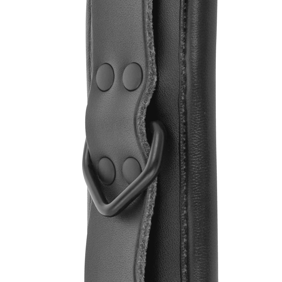 DARKNESS - ADJUSTABLE ANKLE HANDCUFFS BLACK LEATHER - Kink&Play