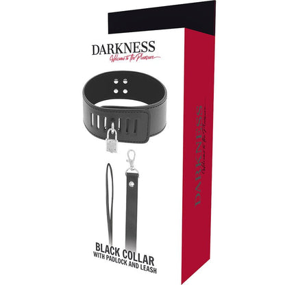 DARKNESS - BDSM COLLAR WITH BLACK LOCK - Kink&Play