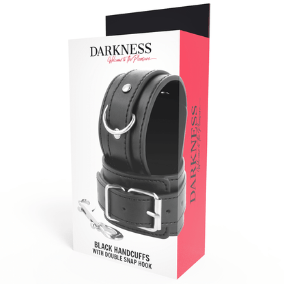 DARKNESS - BLACK ADJUSTABLE HANDCUFFS WITH DOUBLE REINFORCEMENT TAPE - Kink&Play
