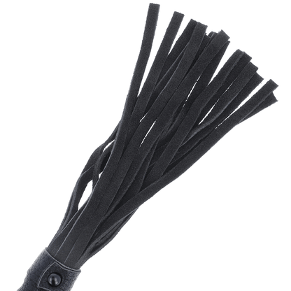 DARKNESS - BLACK BONDAGE WHIP WITH LEATHER HANDLE - Kink&Play