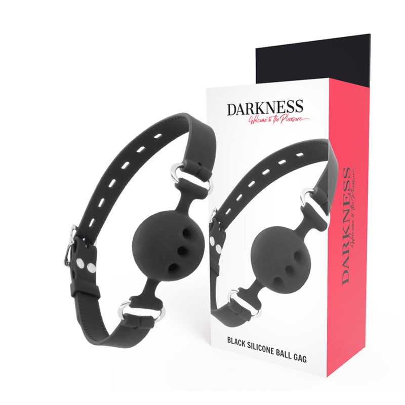 DARKNESS - BLACK BREATHABLE SILICONE GAG - Kink&Play