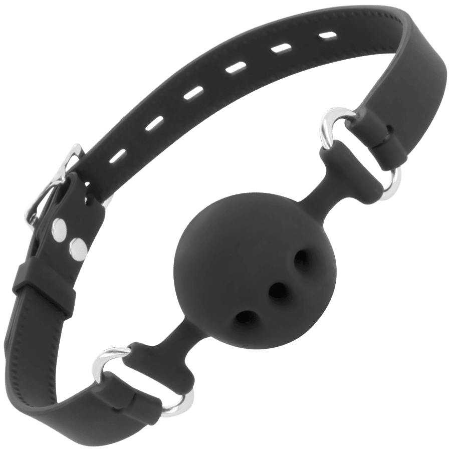 DARKNESS - BLACK BREATHABLE SILICONE GAG - Kink&Play
