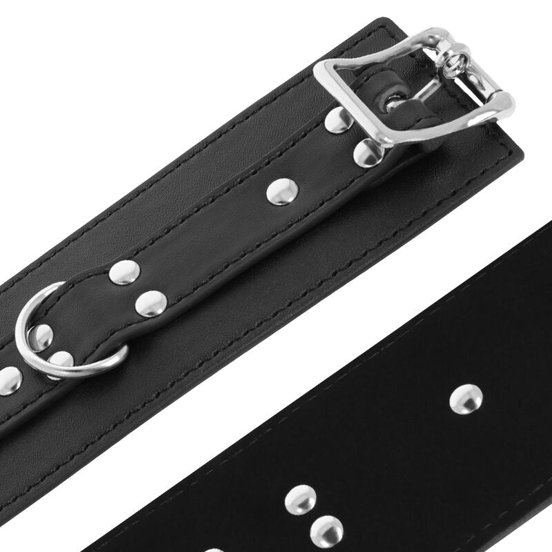 DARKNESS - BLACK LEATHER HANDCUFFS - Kink&Play