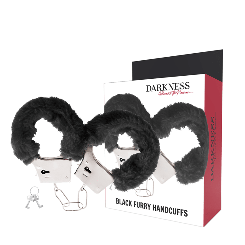 DARKNESS - BLACK LINED METAL HANDCUFFS - Kink&Play
