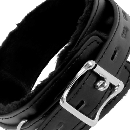 DARKNESS - COMFORTABLE POSTURE NECKLACE WITH LEATHER CHAIN - Kink&Play