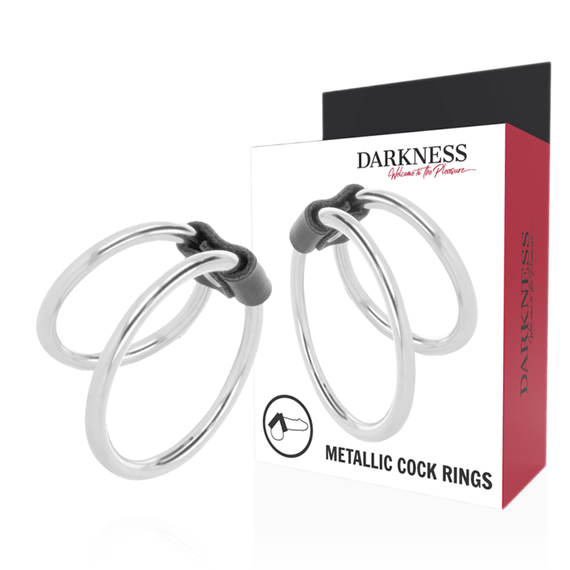 DARKNESS - DOUBLE METAL PENIS RING - Kink&Play