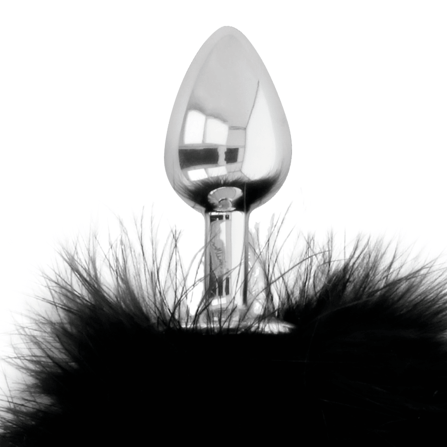 DARKNESS - EXTRA ANAL BUTTPLUG WITH TAIL BLACK 7 CM - Kink&Play