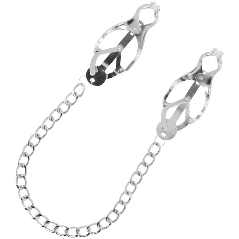 DARKNESS - METAL NIPPLE CLAMP WITH CHAIN - Kink&Play