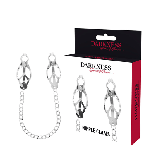 DARKNESS - METAL NIPPLE CLAMP WITH CHAIN - Kink&Play