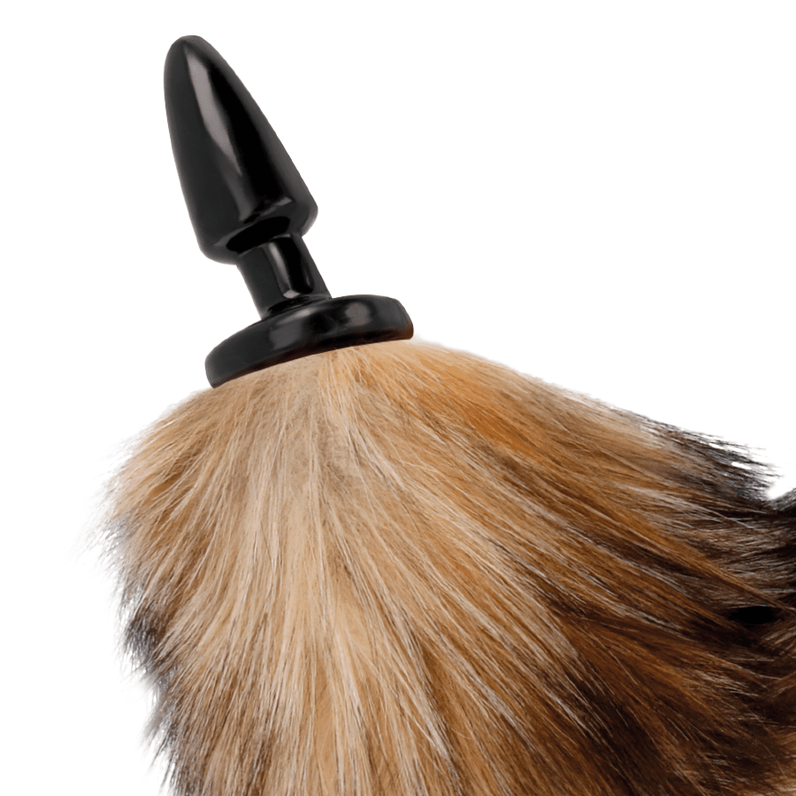 DARKNESS - NATURAL TAIL WITH SILICONE ANAL PLUG 10 CM - Kink&Play