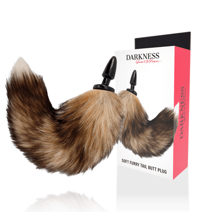DARKNESS - NATURAL TAIL WITH SILICONE ANAL PLUG 10 CM - Kink&Play