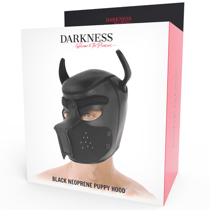 DARKNESS - NEOPRENE DOG MASK WITH REMOVABLE MUZZLE M - Kink&Play
