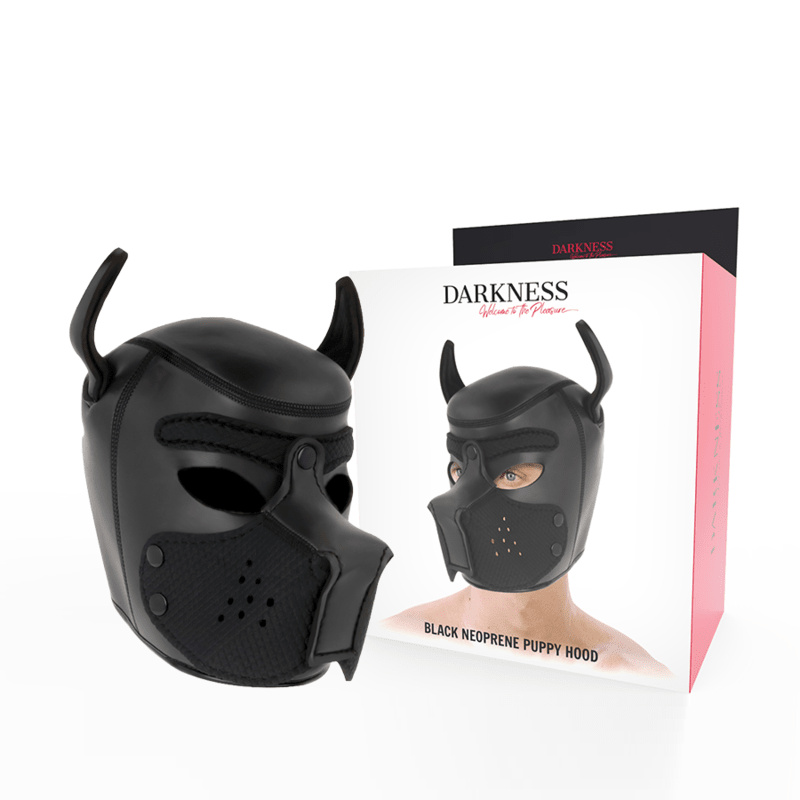 DARKNESS - NEOPRENE DOG MASK WITH REMOVABLE MUZZLE M - Kink&Play