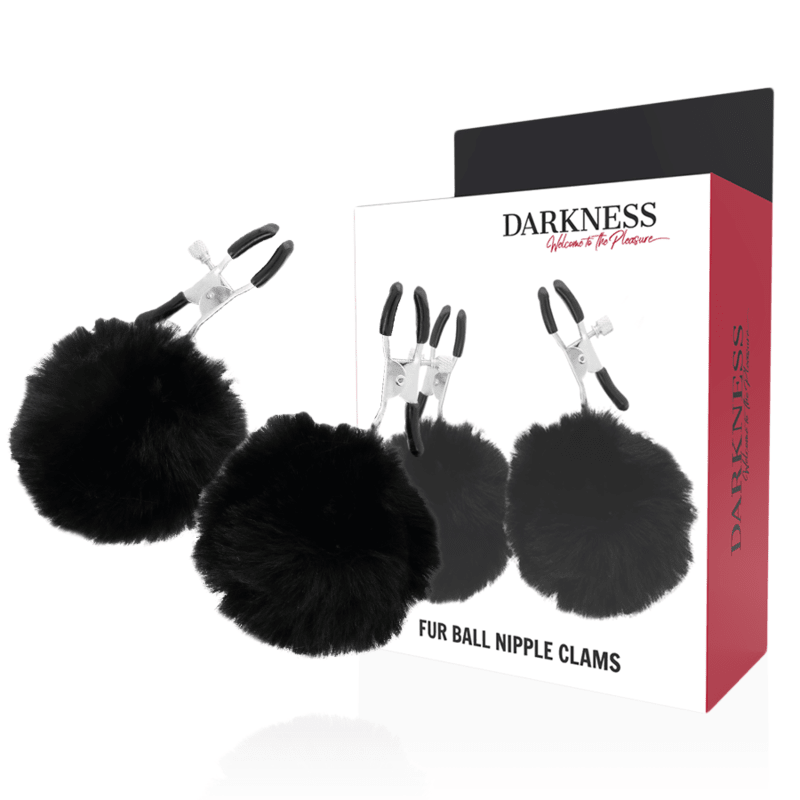 DARKNESS - NIPPLE CLAMPS WITH POM POMS 1 - Kink&Play