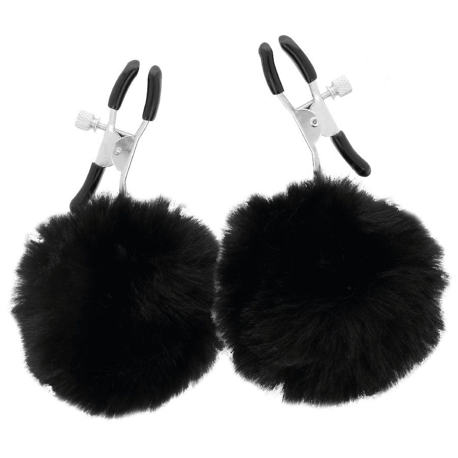 DARKNESS - NIPPLE CLAMPS WITH POM POMS 1 - Kink&Play