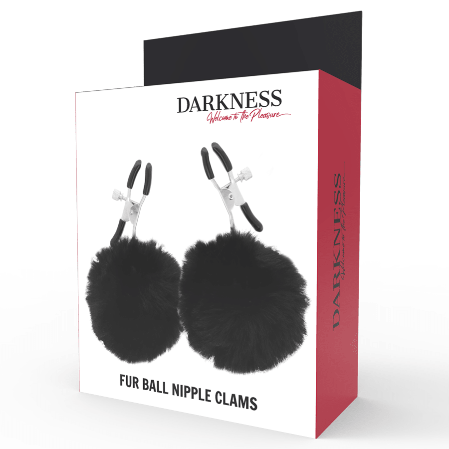 DARKNESS - NIPPLE CLAMPS WITH POM POMS 1 - Kink&Play