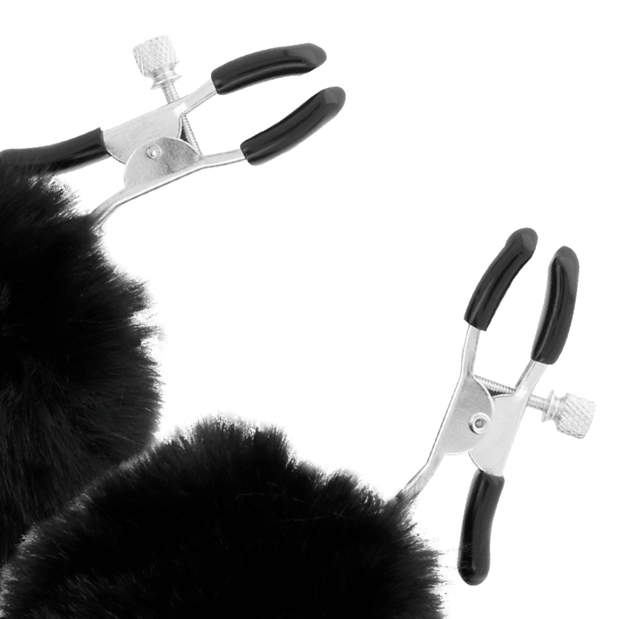 DARKNESS - NIPPLE CLAMPS WITH POM POMS 1 - Kink&Play