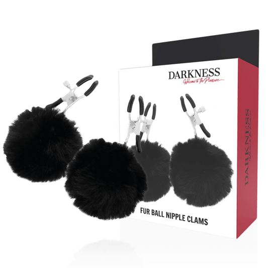 DARKNESS - NIPPLE CLAMPS WITH POM POMS 1 - Kink&Play