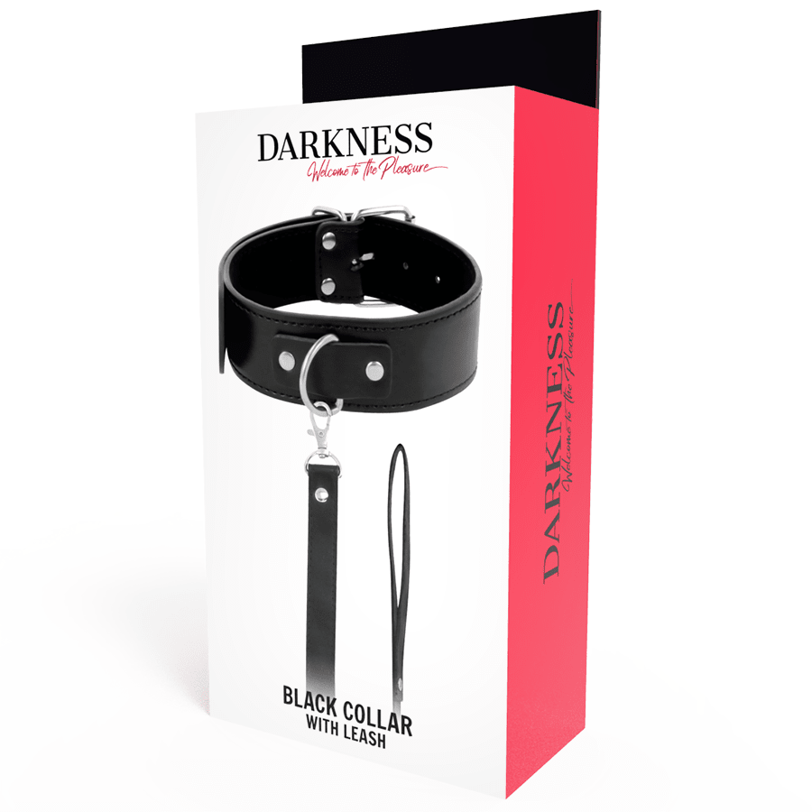 DARKNESS - POSTURE NECKLACE WITH LEATHER CHAIN - Kink&Play