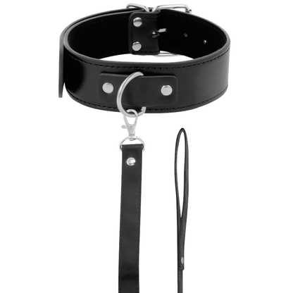 DARKNESS - POSTURE NECKLACE WITH LEATHER CHAIN - Kink&Play