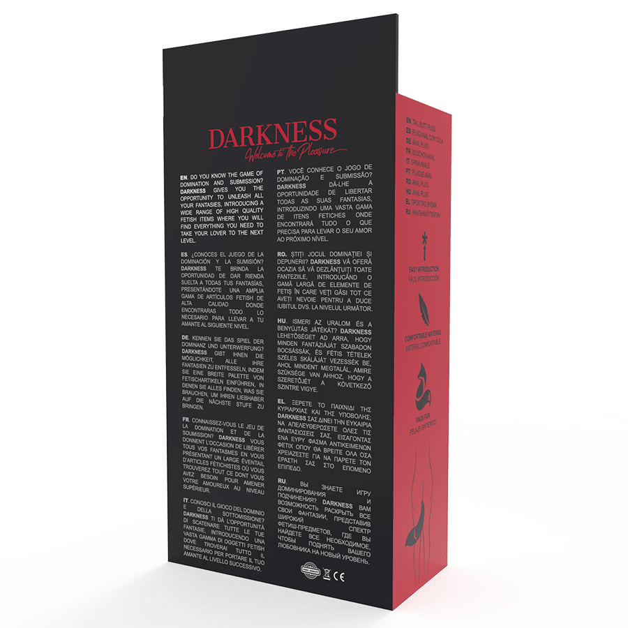 DARKNESS - SILICONE ANAL PLUG WITH WHITE TAIL - Kink&Play