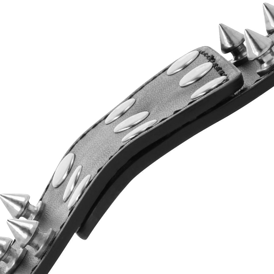 DARKNESS - SKULLS AND BONES BLACK SPIKED HANDCUFFS - Kink&Play