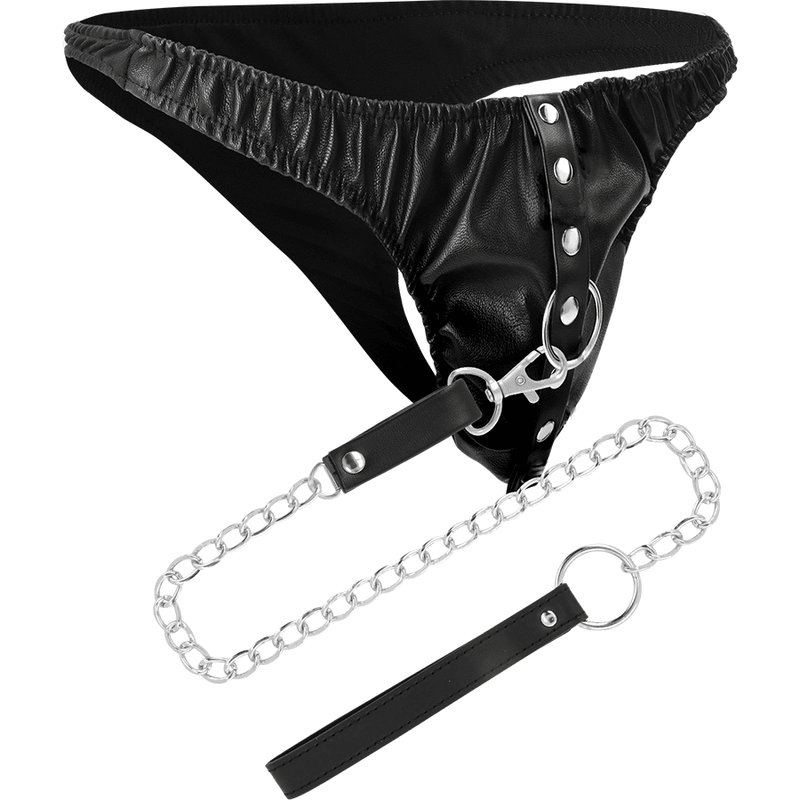 DARKNESS - SUBMISSION THONG WITH METAL CHAIN - Kink&Play