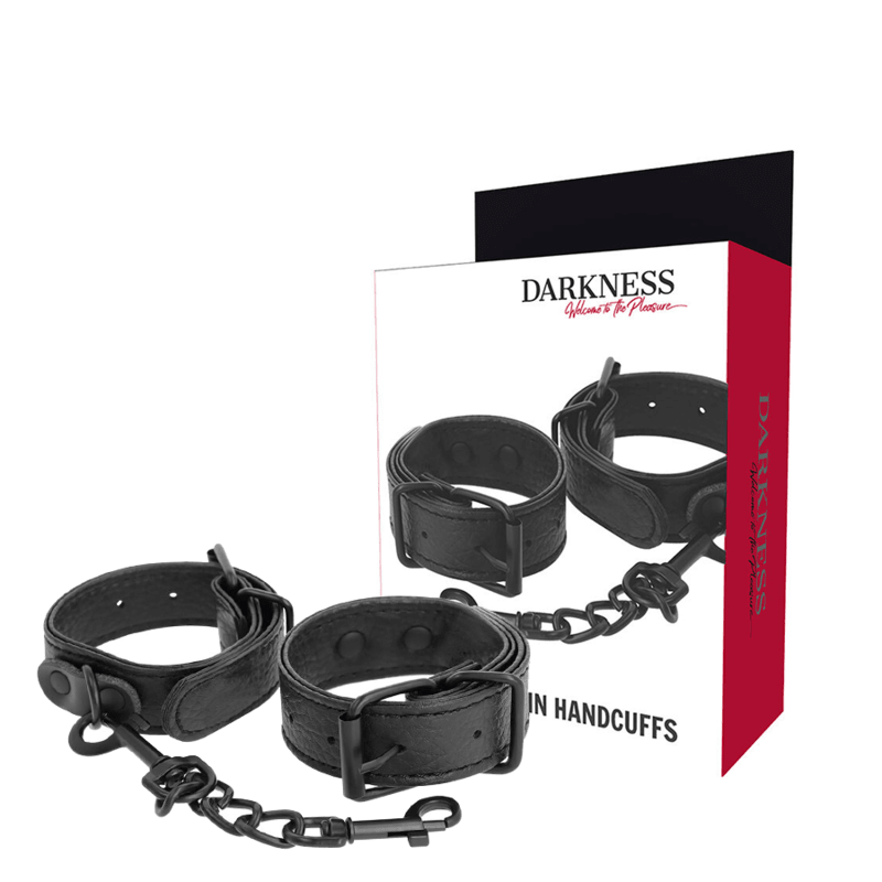 DARKNESS - WIDE THIN TEXTURED HANDCUFFS - Kink&Play