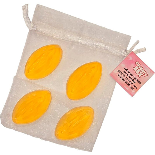 DIABLO PICANTE - 4 MINI VAGINA SHAPED SOAPS YELLOW - Kink&Play